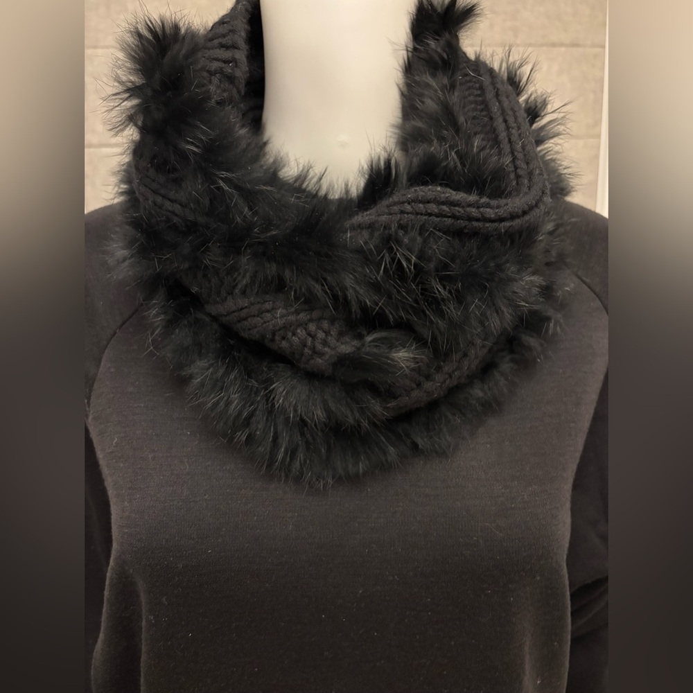 The Cashmere Project cashmere & rabbit fur trim neck warmer